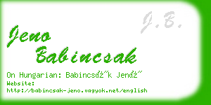 jeno babincsak business card